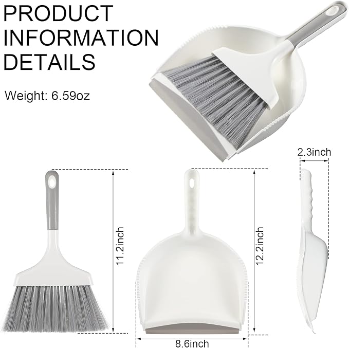 4 Sets Mini Dustpan and Brush Set Small Dustpan and Broom Set Portable Home - Image 2