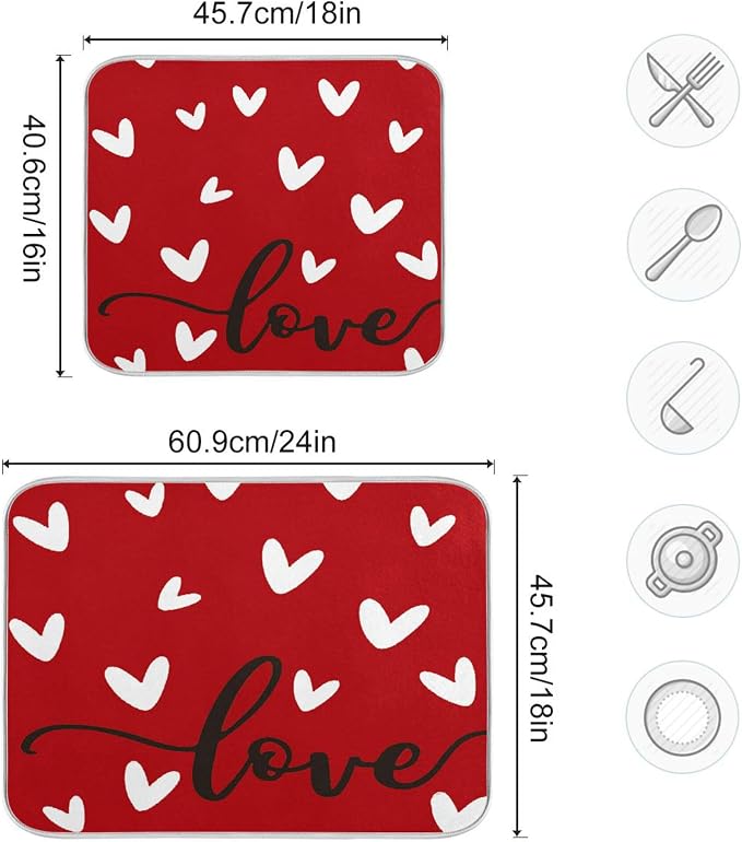 Happy Valentine's Day Dish Drying Mat - Image 3