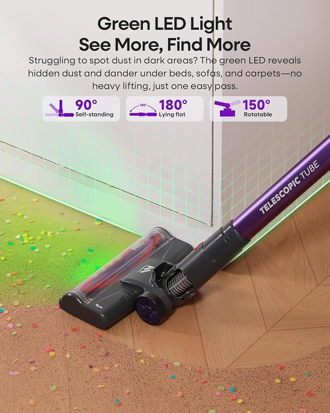 AlloyMove Cordless Vacuum Cleaner 45KPA, 3 Suction Modes, Rechargeable Stick - Image 6