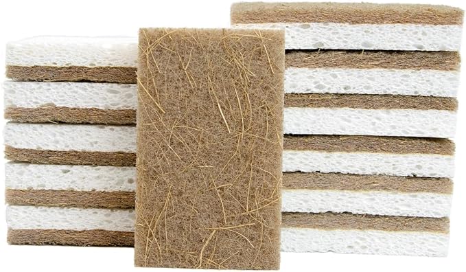 CELOX 12 Pack Coconut Fiber Biodegradable Sponges, Non Scratch Kitchen Cleaning - Image 9