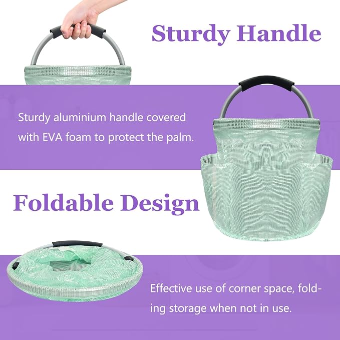 17L Cleaning Caddy for Cleaning Supplies, Foldable Tool Bucket Organizer - Image 5