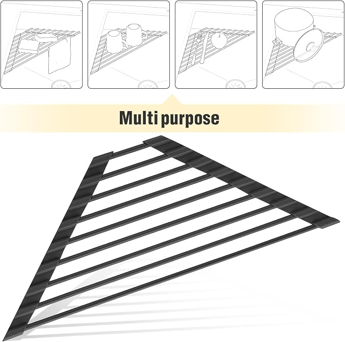 Tomorotec Small Triangle Roll-Up Dish Drying Rack - Image 7