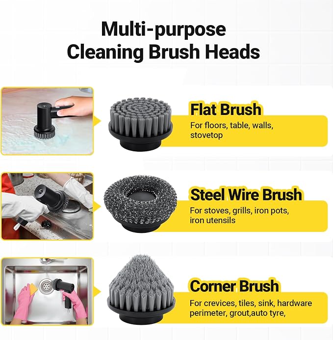 Electric Spin Scrubber, 3000 mAh Cordless Power Scrubber - Image 3