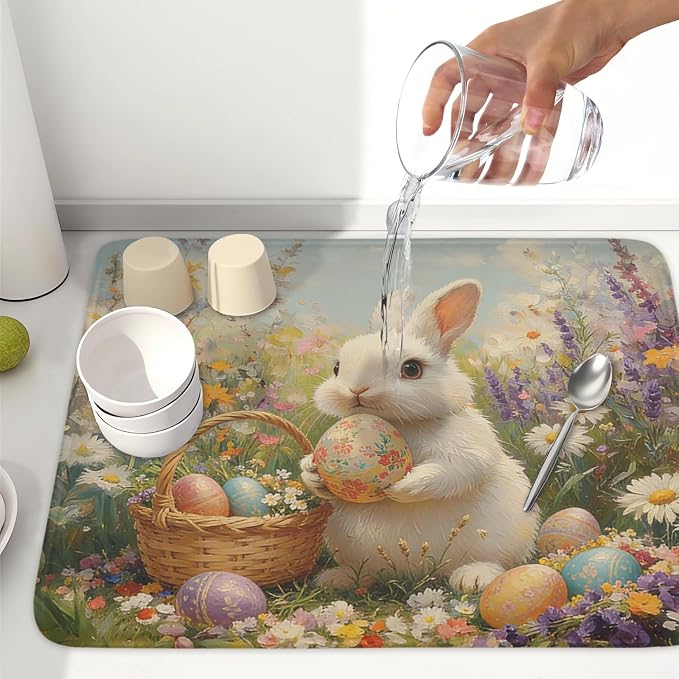 Easter Bunny Eggs Dish Drying Mat - Image 6