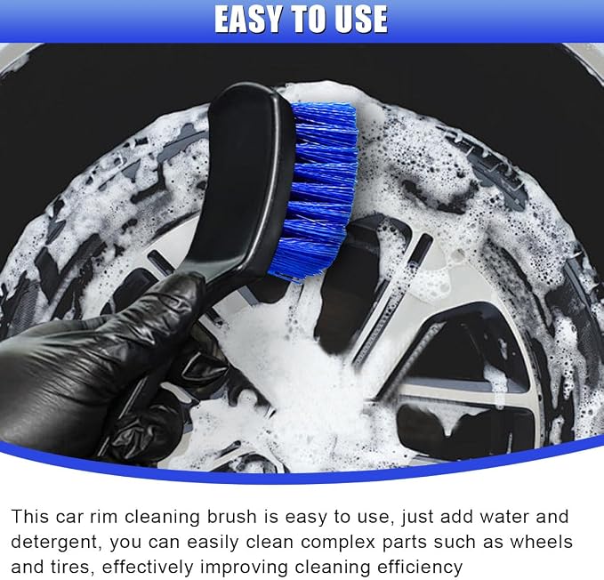 Car Wheel Brush, Stiff Bristle Short Handle Scrub Tire & Wheel Rim Brush - Image 5