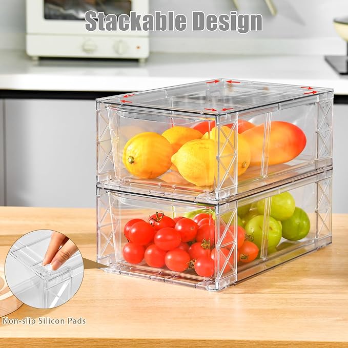 8Pack Clear Stackable Kitchen Storage Organizer, Pantry Organizers and Storage - Image 3