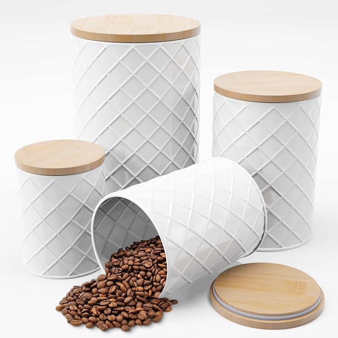 Pebble & Stem® White Metal Canister Set by Pebble+%26+Stem