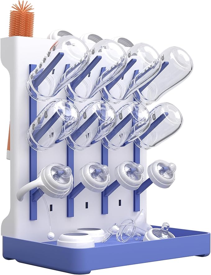 Baby Bottle Drying Rack: Vertical Space Saving Standing Bottle Organizer by Unknown