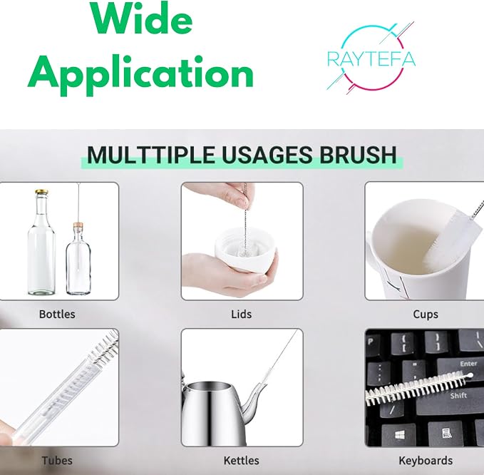 10 Pcs Nylon Straw Cleaning Brush Set – Bottle Pipe Cleaner Brushes - Image 3