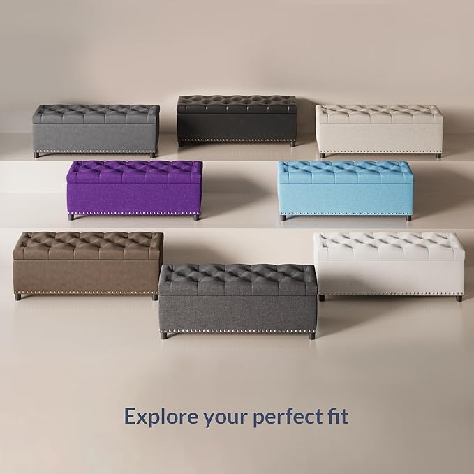 BELLEZE 47" Storage Ottoman, Storage Bench - Image 4
