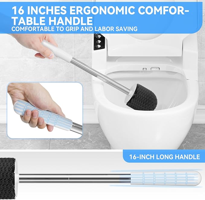 TRENTI Toilet Brush, Toilet Brush and Holder Set, Bristles Toilet Bowl Brush - Image 4