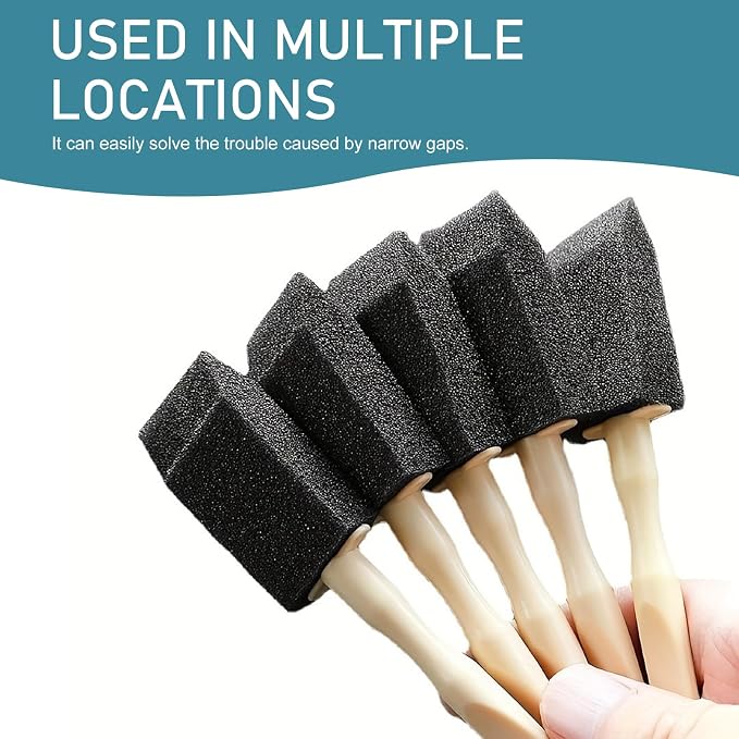 10 PCS Car A/C Vent Cleaning Brushes, 5.51" x 0.98" Sponge Duster - Image 6