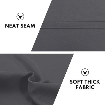 DWCN Kitchen Blackout Short Curtains for Bedroom 45 Inch Length 2 Panels Set, Solid Thermal Insulated Energy Saving Rod Pocket Window Treatment Curtains Blackout Draperies (W42 x L45 Inch, Dark Grey)