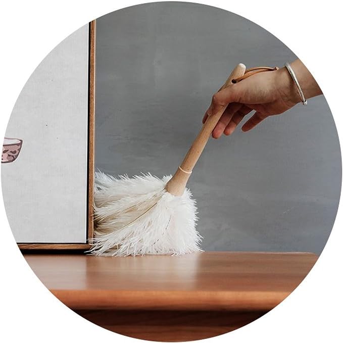 Ostrich Feather Dusters, Naturally Soft, Solid Wood Handle, 17.3'' Long - Image 2