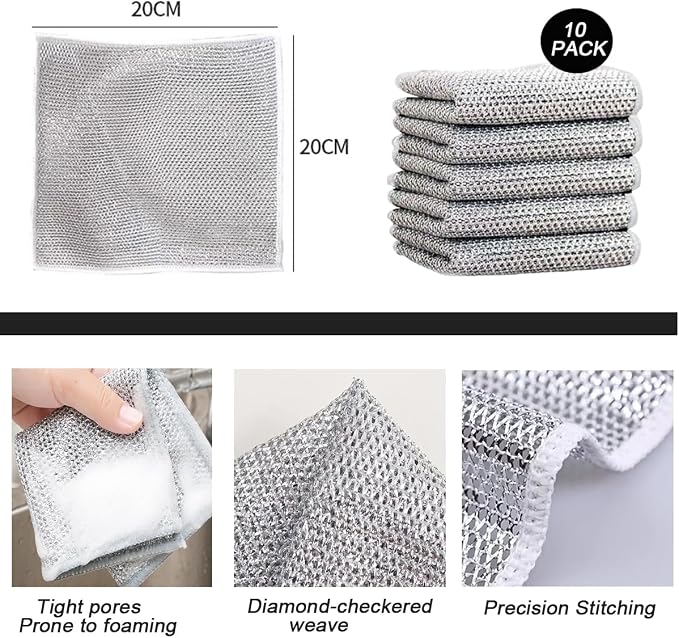 10 PCS Multipurpose Wire Dishwashing Rag - Image 5