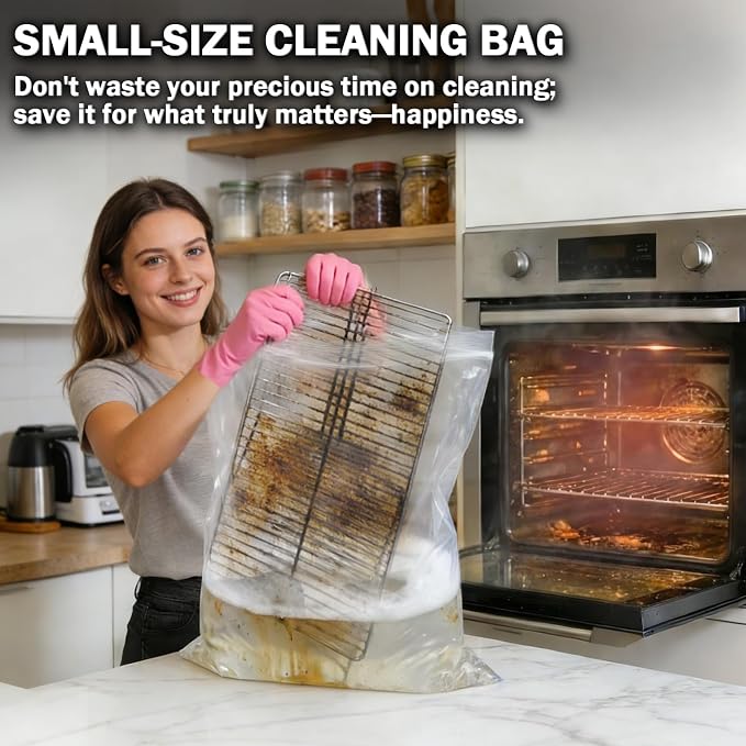 Mity Rain 5 Packs Oven Rack Cleaning Bag Kit, Reusable No-Scrub Oven Rack - Image 6