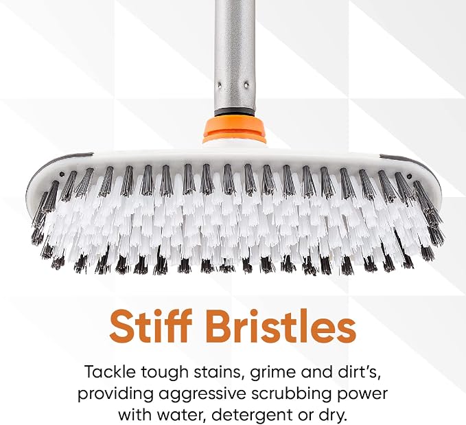 Superio Deck Scrub Brush with Long Handle, Heavy Duty Stiff Bristles Grout - Image 3