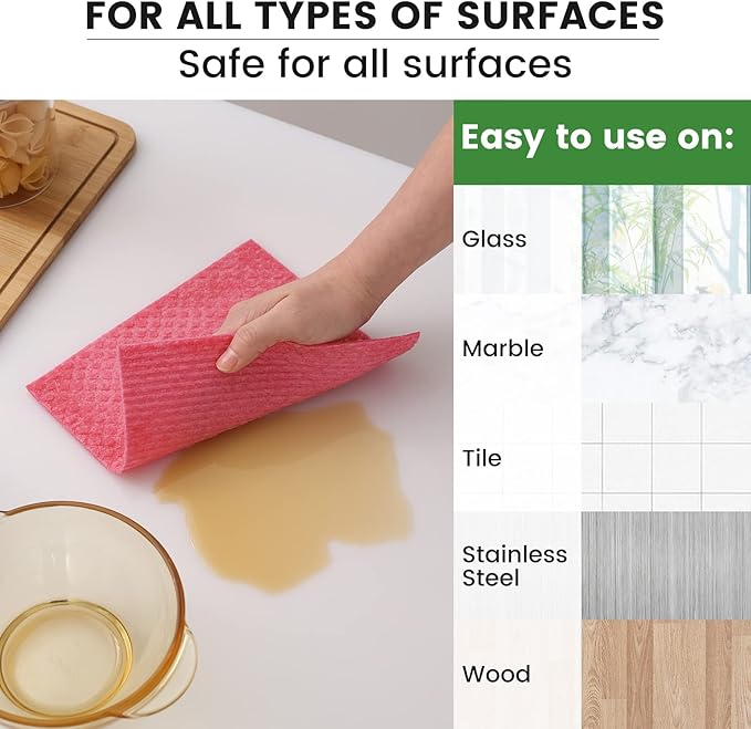 Homaxy Swedish Dishcloths for Kitchen, 10 Pack Reusable and Washable Cellulose - Image 3