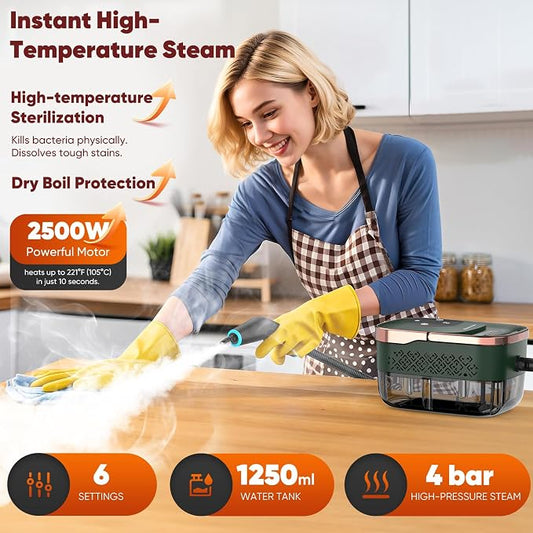 Steam Cleaner, 2500W Home Handheld Grout Steam Cleaning Machine - Image 2