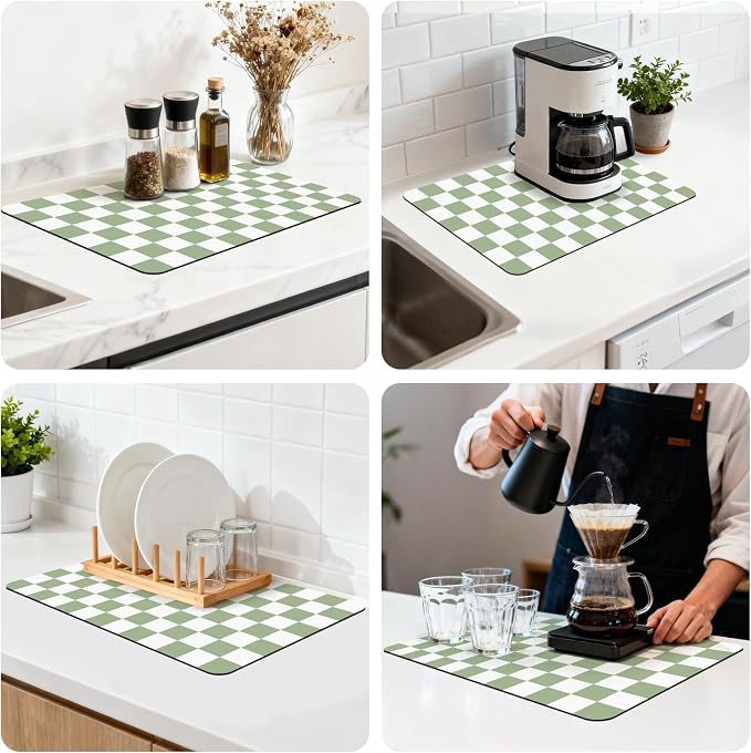 16" x 24" Checkered Dish Drying Mat - Image 8
