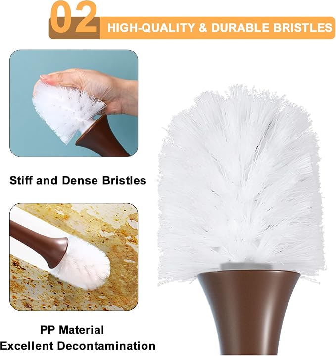 Toilet Brush Giraffe Shape, Cute Shape Look, PP Bristles Round Brush, Compact - Image 3