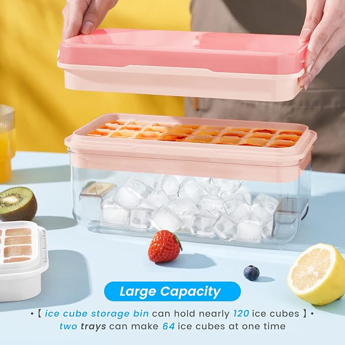PHINOX Ice Cube Tray with Lid and Bin, Ice Trays - Image 4