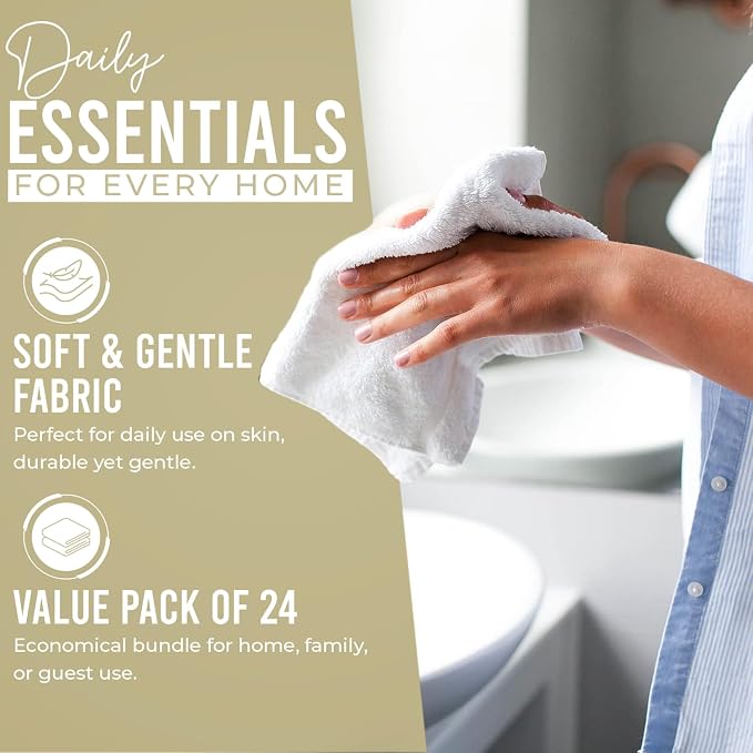 DAN RIVER 24 Pack Wash Cloths for Showering - Image 3