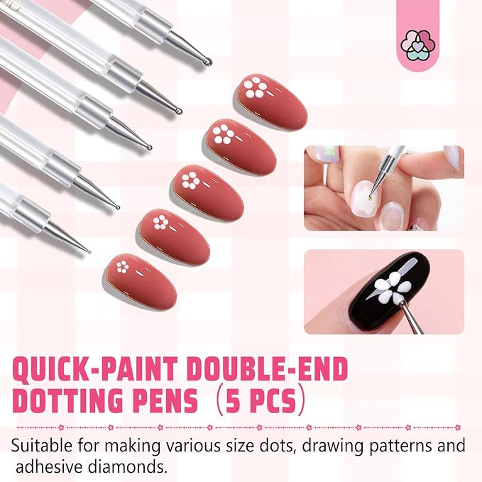 SAVILAND Quick-Paint Dotting Tools Nail Art Pen: 5PCS Multi-Size Nail Art Tools - Image 2