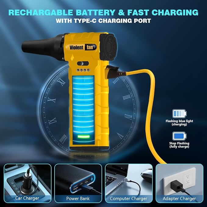Electric Compressed Air Duster for Car Cleaning 110000 RPM Rechargeable - Image 7