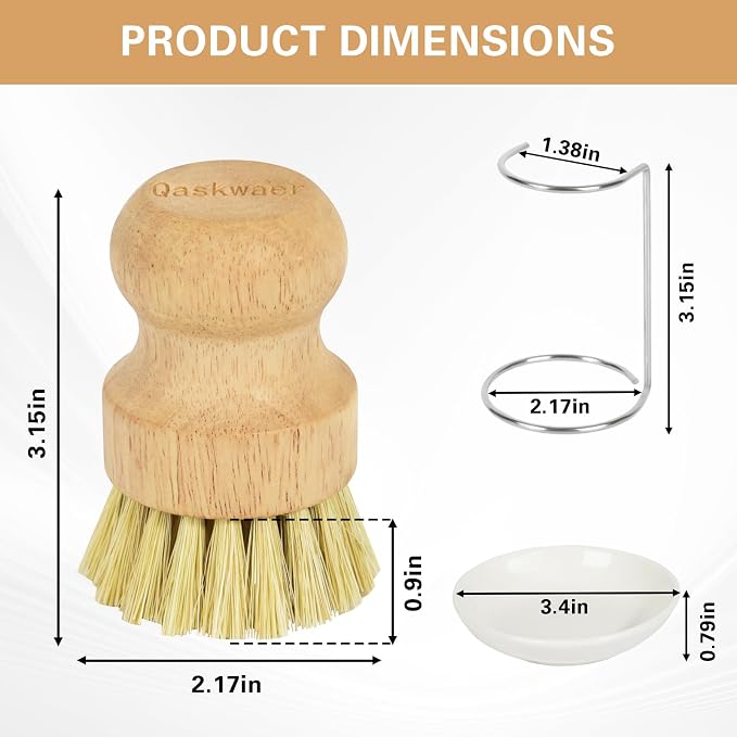 Wooden Dish Brushes, Dish Scrubber Brushs - Image 2