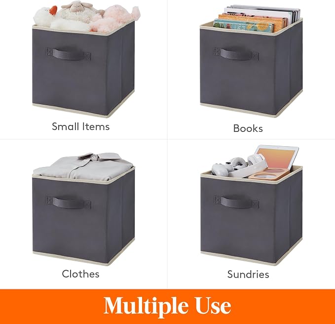Lifewit 12 Packs Storage Cubes, 11 Inch Cube Storage Bins, Foldable Decorative - Image 4
