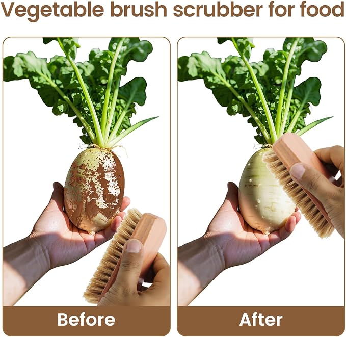 2 Pack Vegetable Brush, Potato Mushroom Veggie Brush Scrubber, Fruits Vegetable - Image 4