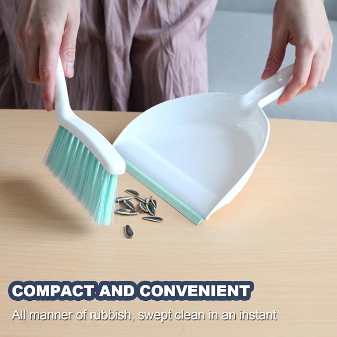 Mini Broom and Dustpan Set Small Dust pan & Brush Set Portable Cleaning Tools - Image 3