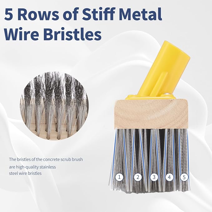 Stainless Steel Deck Brushes for Scrubbing Heavy Duty, Metal Stiff Wire - Image 2