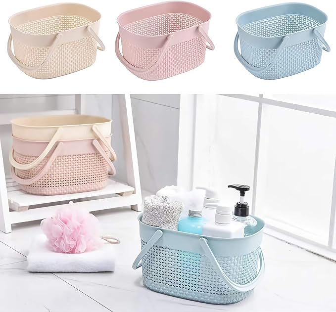 rejomiik 2 Pack Plastic Shower Caddy Basket, Portable Organizer Storage Tote - Image 2