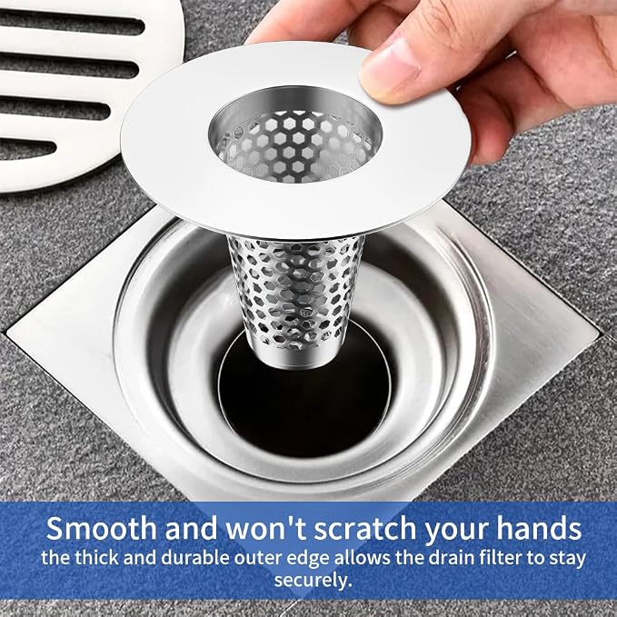 2Pack Bathroom Sink Drain Strainer, Reusable Sink Strainer Bath Tub Hair Catcher - Image 6