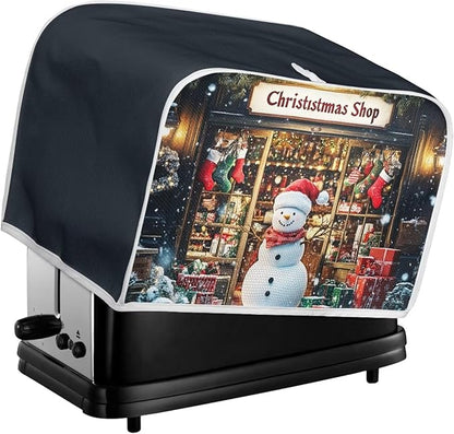 ZFRXIGN Christmas Snowman Toaster Cover 4 Slice Wide Slot Small Appliance Covers Washable Kitchen Decor Accessories Toaster Oven Cover Christmas Home Decorations Toaster Cover
