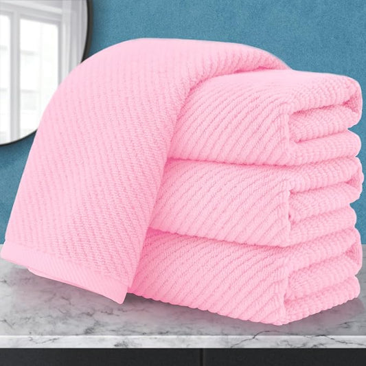 VOOVA & MOVAS Pink Bathroom Hand Towels Set of 4, Large 18" x 28" by VOOVAMOVAS