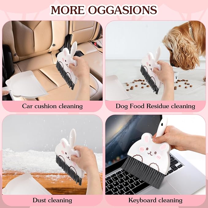 Ouligay Portable Mini Dustpan and Brush Set, Cute Small Broom and Dustpan Set - Image 2