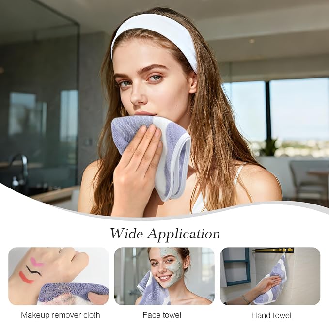 SINLAND Absorbent Coral Velvet Washcloth Ultra Soft Microfiber Face Towels 12 x - Image 7