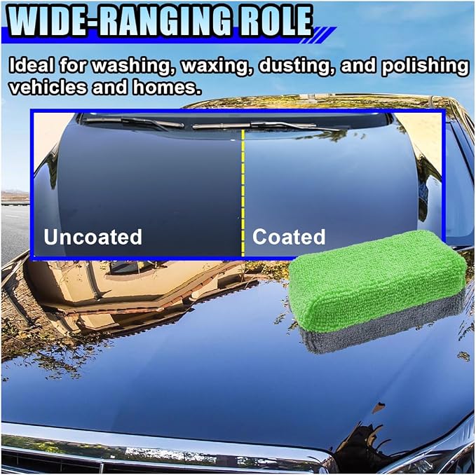 12PCS Ceramic Coating Applicator Sponge, 4.13'' x 1.84'' Microfiber Car - Image 6