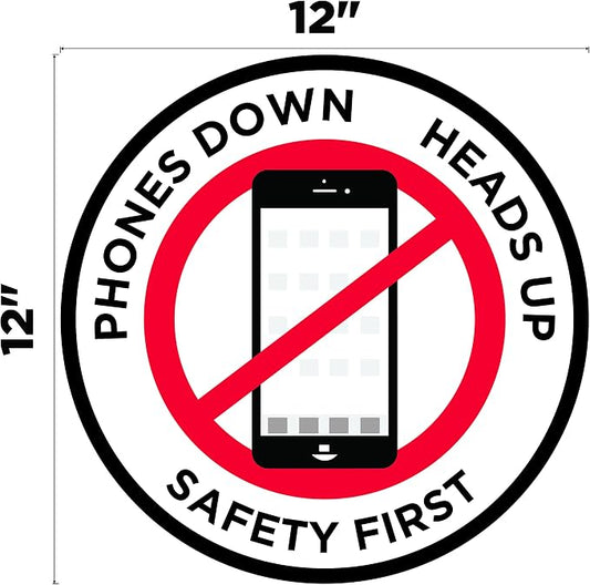 "Phones Down Heads Up" Safety Sign - Image 2