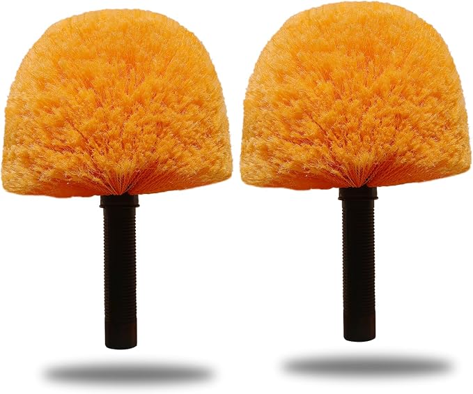 2 Pack Orange Twist-On Cobweb Duster Head Brush, Fits Standard 3/4 inch by Tonmp