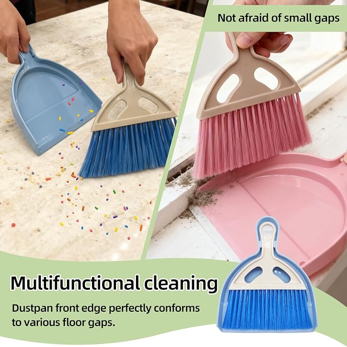 6Pcs Small Dust Pan and Brush Set - Image 5