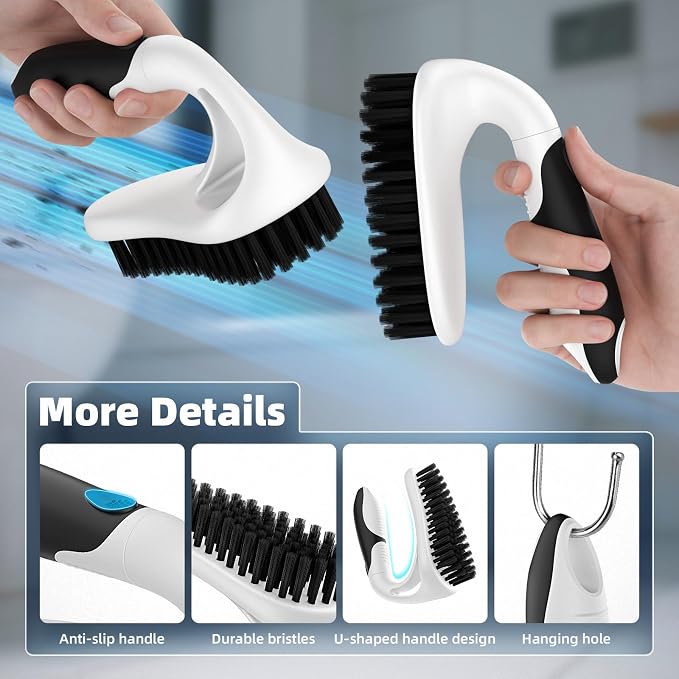 Scrub Brush Set, Heavy Duty Scrub Brushes Crevice Cleaning Brush - Image 4