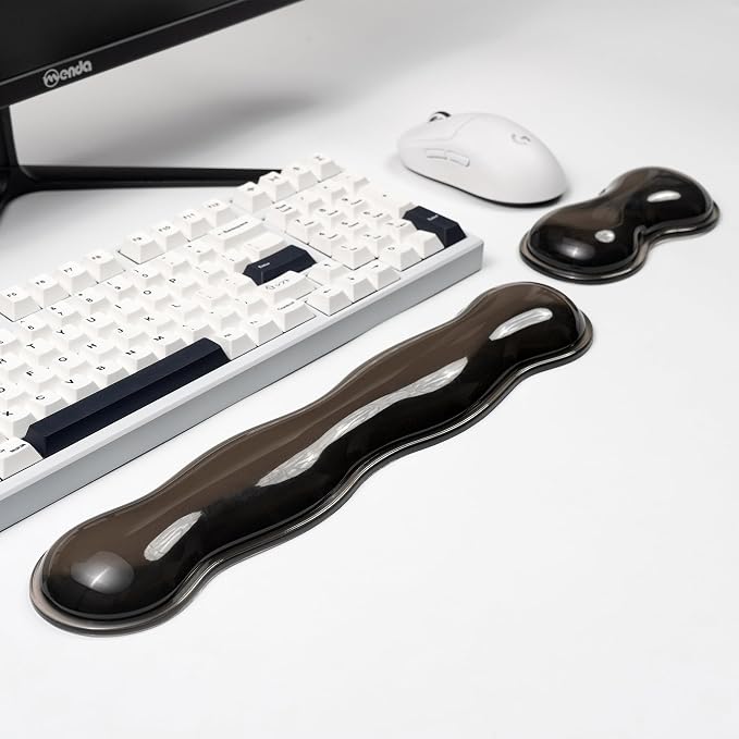 Ergonomic Silicone Gel Keyboard and Mouse Wrist Rest Set – Clear Wrist Rest by Sumgsn