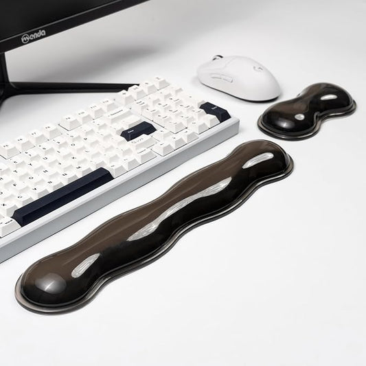 Ergonomic Silicone Gel Keyboard and Mouse Wrist Rest Set – Clear Wrist Rest by Sumgsn
