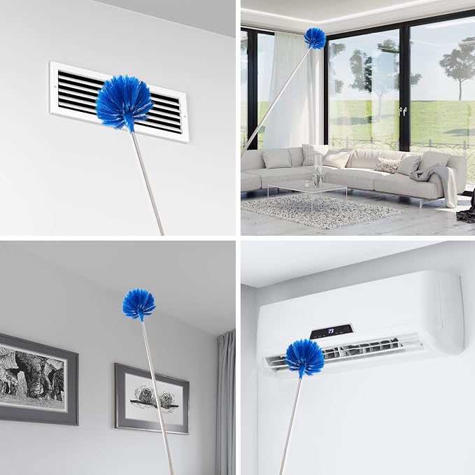 Cobweb Duster with Extension Pole, Washable Cleaning Duster Kit with 2 Duster - Image 3