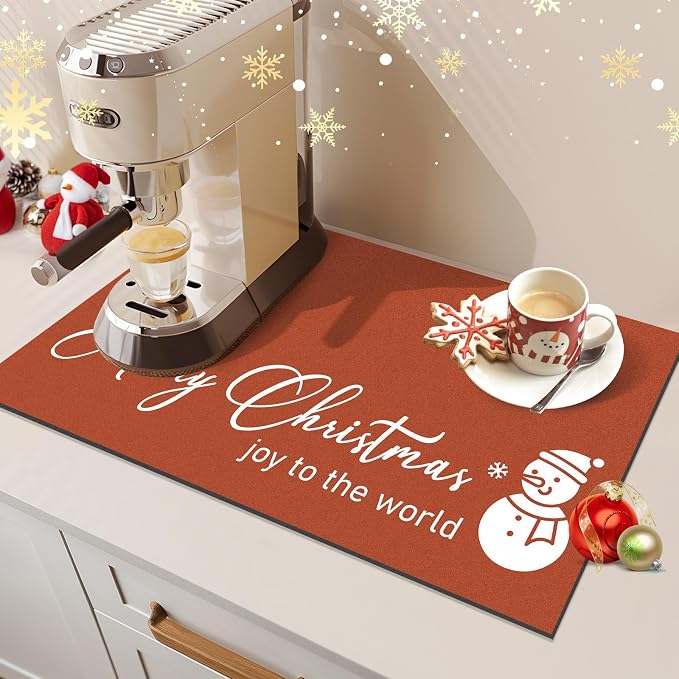 Findosom Christmas Dish Drying Mat, Hide Stain Drying Mat - Image 6