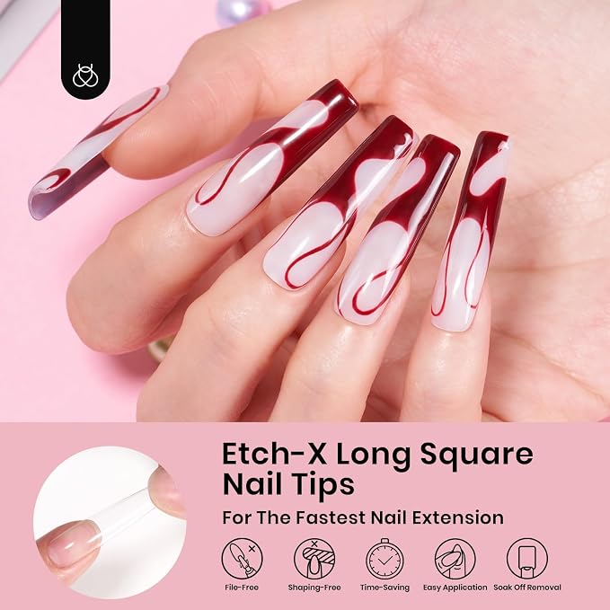 Beetles Gel Nail Tips Long Square 12 Sizes - Image 4